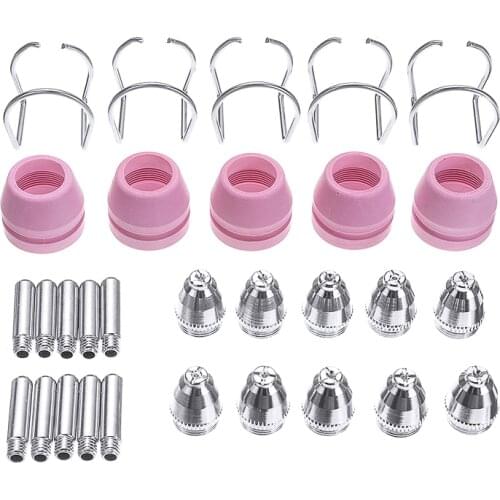 30pcs New Plasma Cutting Torch Nozzles AG-60 SG-55 WSD-60 Plasma Cutter Set Plasma Torch Electrode Tip Nozzle Kit