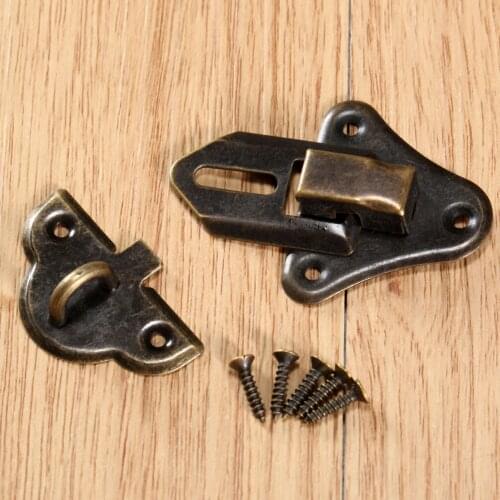 48x35mm Antique Brass Chest Box Gift Box Suitcase Case Buckles Toggle Hasp Latch Catch Clasp Furniture Hardware 48x35mm 1x