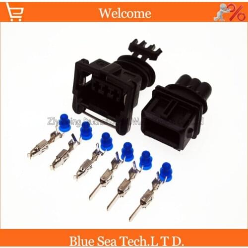 5 Pairs 3 Pin 3.5mm male and female fuel spray nozzle plug/oil nozzle plug/Throttle plug connector for Bosch plug connector
