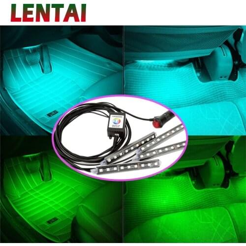 EALEN 1Set Car LED RGB Light Atmosphere Lamp Strip Phone Control For Citroen C4 C5 Hyundai Solaris I30 VW Polo T5 Ford Fiesta