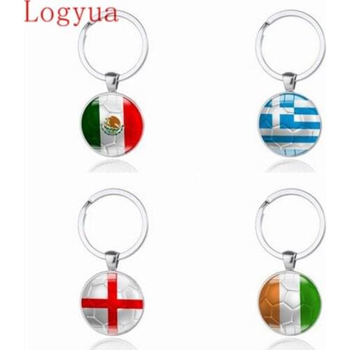 10 x New 2018 Football Car Keychain Keyring For Mexico Greece England Colombia Chile Netherlands Costa Rica Flag