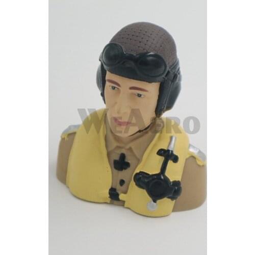 Miracle 1/6 Scale Pilot Statues/Pilot Portrait Toy WWII Germany Pilot L76*W72*H48mm for RC Airplane