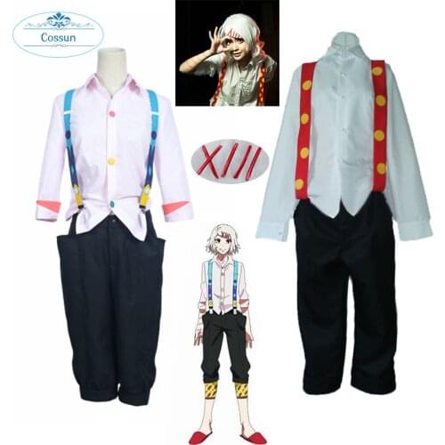 COSSUN Rosa/blanco Juzo Suzuya Rei Tokyo Ghoul Tokio guru Cosplay porque traje Juuzou Suzuya conjunto completo Wig Hairpin Shoes