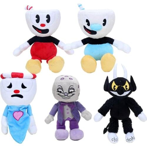 Cuphead & Mugman Plush Toys Mugman the Devil Legendary Chalice King Dice Soft Stuffed Dolls 20-28cm