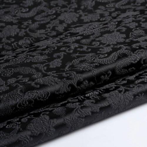 Quality Black Dragon Brocade Fabric Jacquard Apparel Costume patchwork fabric Curtain Upholstery Furnishing Materil Home Decor 5