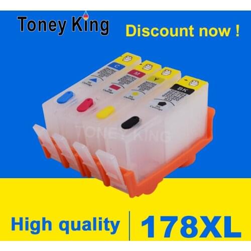 Toney King 178 178XL Refillable Ink Cartridge For HP Photosmart 5510 5511 5512 5514 5515 6510 6512 6515 7510 7515 Printer