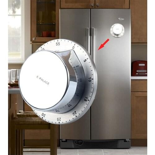 Stainless Steel Kitchen Timer with Magnetic Base Manual Mechanical Cooking Timer Countdown Reminder Kitchen Gadgets