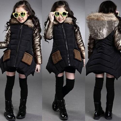 Jacket for girls Kid Baby Girl Winter Cotton Coat Thick Warm Zipper Jacket Hooded Outwear Clothes winter overalls children