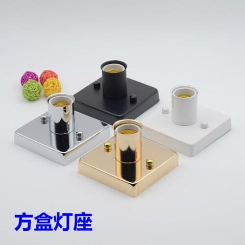 Square iron ceiling rose canopy with E27 socket screw lamp holder lamp base for chandelier led tube pemdant Lighting accessories