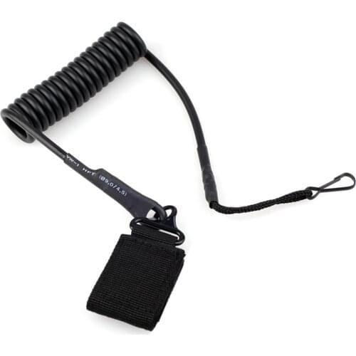 Multipurpose Fastener Molle Tactical Pistol Lanyard Coiled Wire Secure Sling Military Pistol Quick Release Control Leads Rope