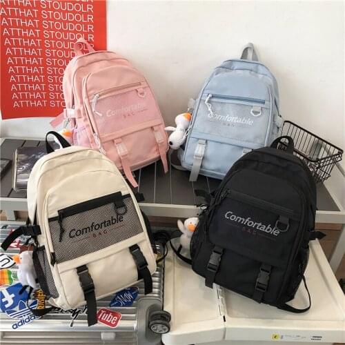 Fashion Backpack Cute Couple Women Backpacks Harajuku Simple Student School Bags For Teenager Girl Shoulder Bags Mochilas