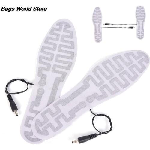 One Pair USB Heated Insoles For Women Men Carbon Fiber Heating Element For Shoes Waterproof Heating Film Winter Foot Warmer