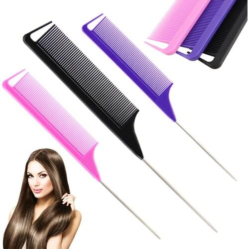 Professional Highlight Comb Hair Combs Hairstyle Hair Styling Metal Pin Tail Antistatic Comb Beauty Hairdressing Salon Tools