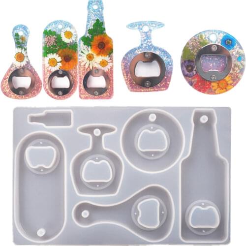 Silicone Beer Spanner Mold Resin DIY Bottle Opener Casting Molds Crystal Epoxy Resin Mould Handcraft Creative Home Decoration