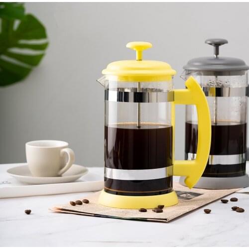 Stainless Steel Glass Teapot Cafetiere French Coffee Tea Percolator Filter Press Plunger 1000ml Manual Coffee Espresso Maker Pot