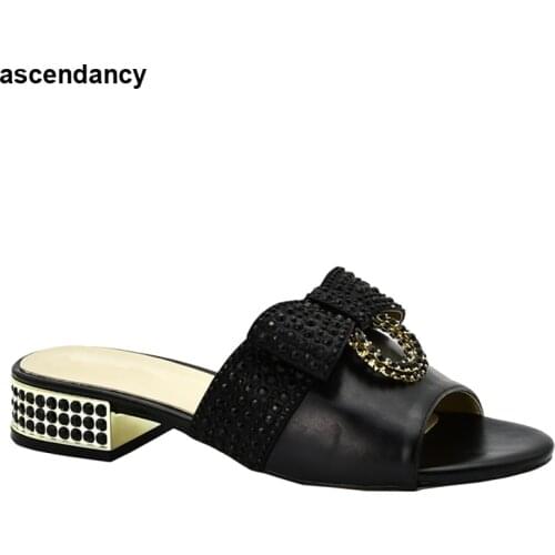 Womens Dress Shoes Open Toe Slingbacks Low (1cm-3cm) Women Pumps for Party Lady Sandals with Heels Italian Shoe with Rhinestone