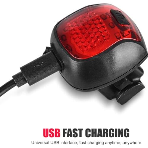 Smart Bicycle Rear Light Auto Start/Stop Brake Sensing Waterproof USB Rechargeable Cycling Tail Taillight Bike LED Light