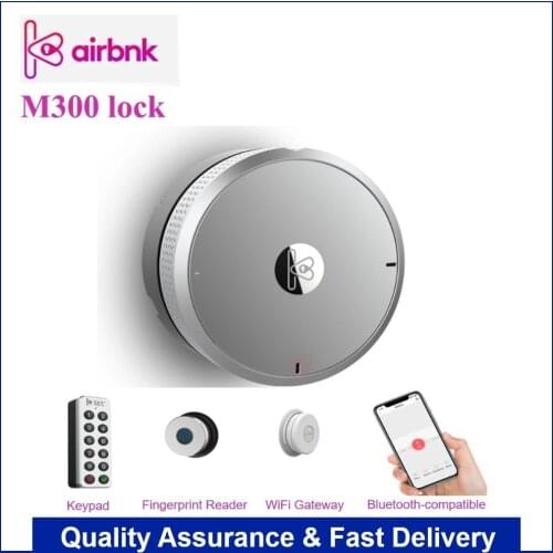 Airbnk M300 Fingerprint Lock Door Electronic Lock Wifi/Bluetooth/Key Pad/Biometric Smart Lock For Office/Hotel/Apartment
