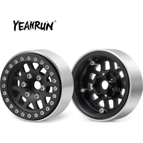 YEAHRUN 1:10 RC Crawler Car Parts 1.9 Inch Metal Alloy Beadlock Wheel Rims Hub for D90 SCX10 CC01 TRX-4
