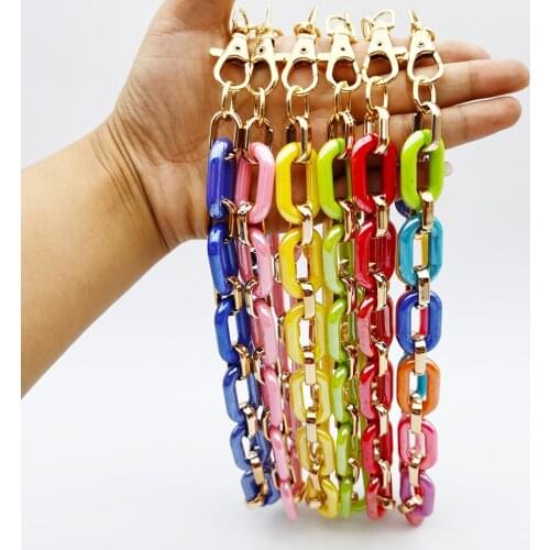 Colorful Arylic Chain Choker For Women Newest Design Fashion Hip Hop Punk Exaggerated Geometric Short Collar Necklace Boho