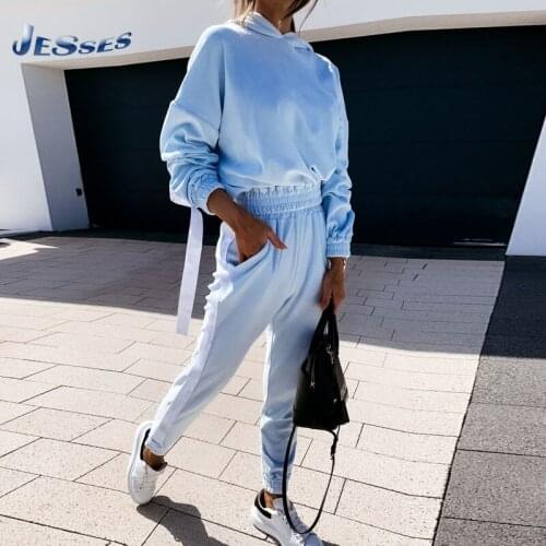 Lady Solid Color O Neck Long Sleeve Gold Velvet Two-piece Sets Winter Leisure Suit Striped Print Pant + Hooded Sweatshirt Suits