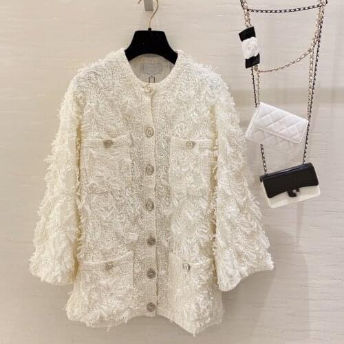 Brand Designers White Cardigan Mujer 2021 Loose Casual O-neck Tassel Knitted Sweater Women Korean Fashion Autumn Winter Clothes