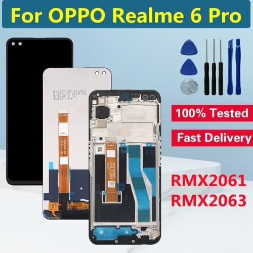 6.6" For OPPO Realme 6 Pro LCD Display Touch Screen Digitizer Assembly For Realme 6 Pro LCD Screen Replacement RMX2061 RMX2063