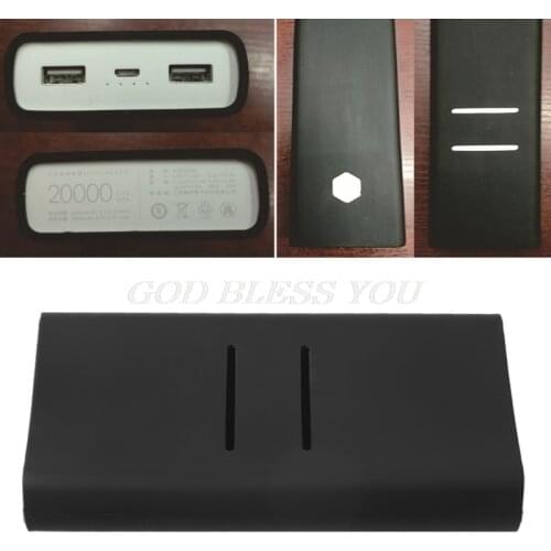 1Pc Anti-slip Silicone Protection Case Cover For Xiaomi mi 2C 20000mAh Powerbank Protector Sleeve Power Bank Accessories Black
