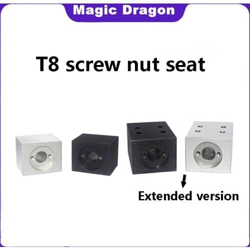 1PCS T8 Lead Screw Nut Housing Bracket For 3D Printer Parts T8 Trapezoidal Lead Screw Conversion Nut Seat Aluminum Block