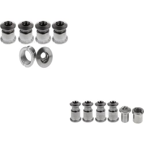 10 Pairs Crankset Bolts Crank Bolts Bike Chainring Screws Nuts Silver-B C High Strength and Durability