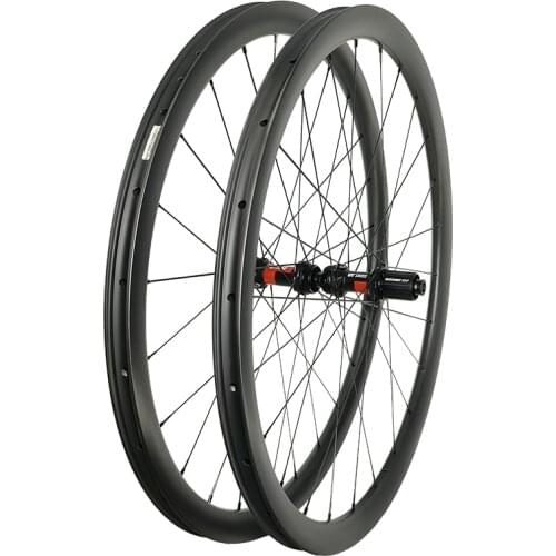 1280g 700C 35mm Carbon Wheels Road Disc Clincher Tubeless 25mm Wide Straight Pull 24H DT240S 36T All Road Gravel Wheelset Carbon
