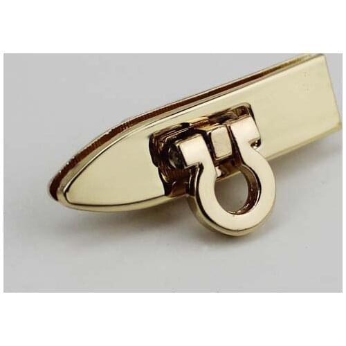 20sets light gold 41*10mm Metal Locks clasp polish handbag closure catch turnlock clasp fastener