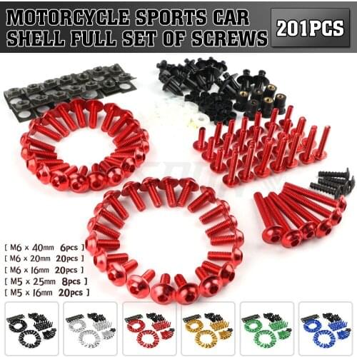 201 PCS Motorcycle Fairing Bolt Screw Nut Clip Kit Bodywork for CBR600RR CBR600 F2 F3 F4 F4I F5 CBR929/954 CBR1000RR