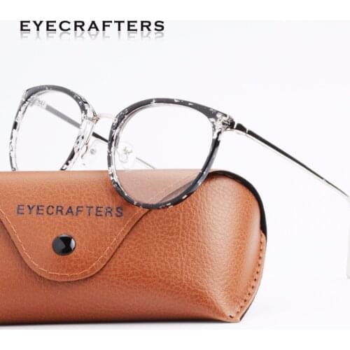 2020 Retro Round Womens Eyeglass Frames Brand Designer Optical Clear Lens Eyewear Vintage Cat Eye Eyeglasses Frames For Women
