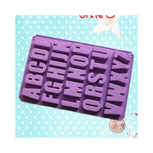 26 English alphabets DIY chocolate handmade soap ice lattice mould Silicone Cookie Mold