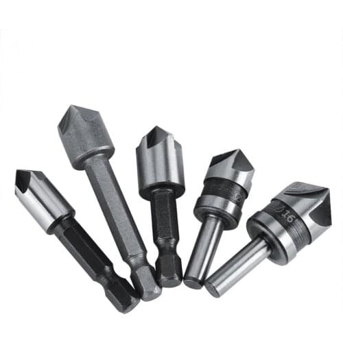 3Pcs/5Pcs Countersink Drill Bit 5 Flutes High Speed Steel Industrial Woodworking Chamfering Cutter Accessories 1 Set