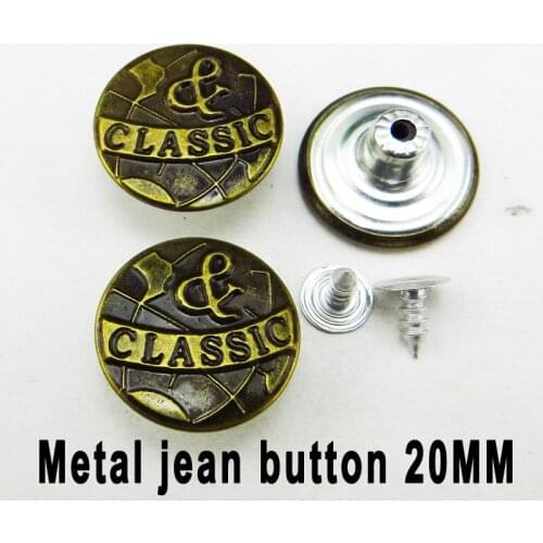 30PCS 20MM Metal Jeans Musical Button Decoration Clothes Accessory Garment Trousers Fit mjb-319