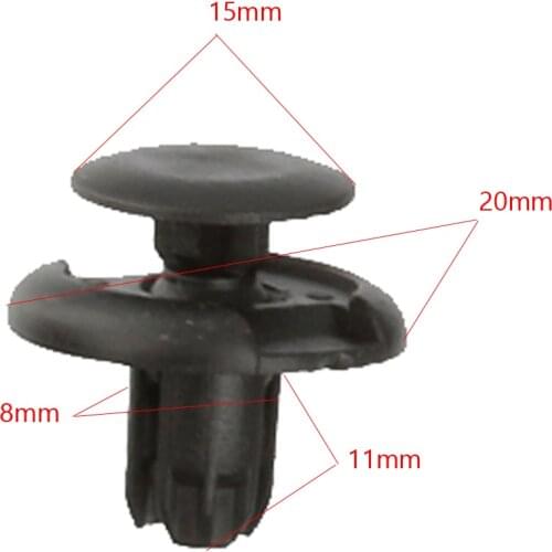 30pcs 8mm Auto Bumper Fastener 8mm Hole Rivet Retainer Push Cover Fender Door Clip Panel Trim Universal For Toyota Yamaha