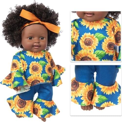 30cm Flower Suit New baby dolls silicone African viny 12inch Reborn baby poupee boneca baby soft toy gift todder