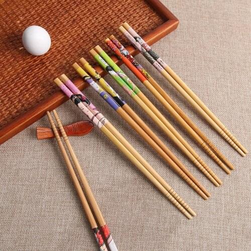 5Pairs Handmade Tableware Chopsticks Tool Pack Gift Japanese Maid Chopsticks Natural Sticks Bamboo Set for Kitchen Home Hotel