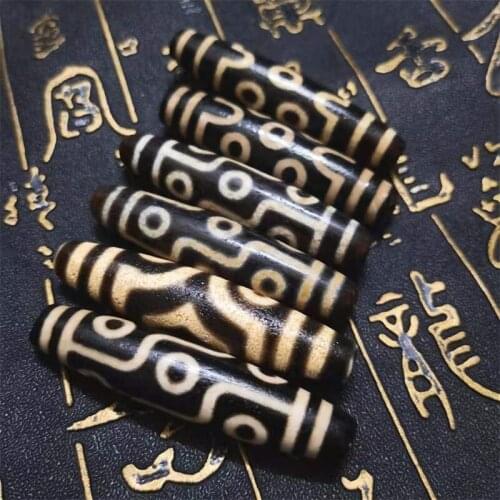 6pcs/lot 15mm*55mm Unique Magic Power Tibetan Old Agate 9 Eyes/3 Eyes/ 7 eyes dZi Bead Amulet High Quality