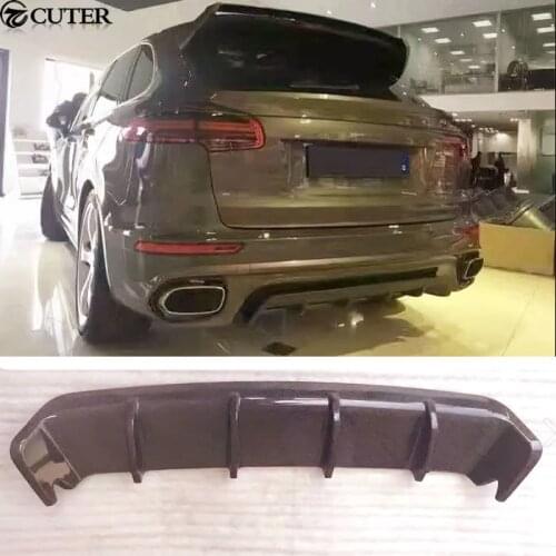 958 Carbon Fiber Car body kit Rear Bumper Lip rear Diffuser For Porsche Cayenne 958 2016