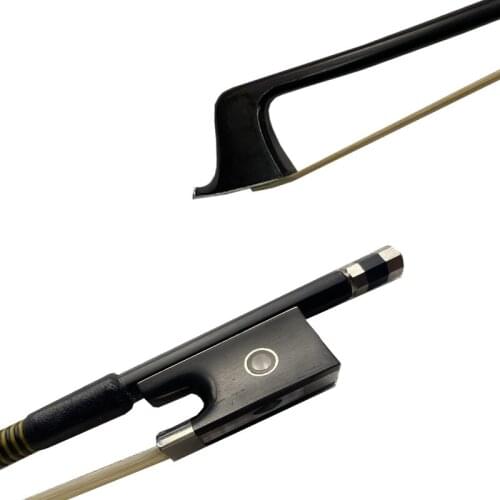 Free shipping 3pcs of 4/4 Size Black Carbon Fiber VIOLIN BOW Ebony Frog Nickel Silver Fitted