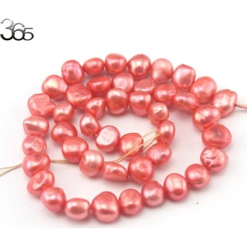 Free Shipping 6-7mm Wholesale DIY Jewelry Light Red Red Color Baroque Potato Natural Freshwater Pearl Loose Beads 15"