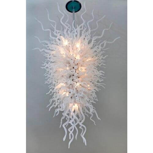 Free Shipping Unusual Glass Design Hanging Ligthing White Crystal Chandeliers