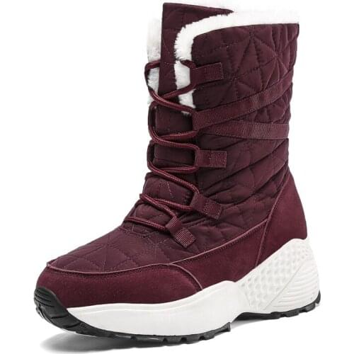 Womens Fashion Boots Platform Non-slip Keep Warm Flat Snow Boots Waterproof Comfortable Simplicity Thicken Winter Shoes Women