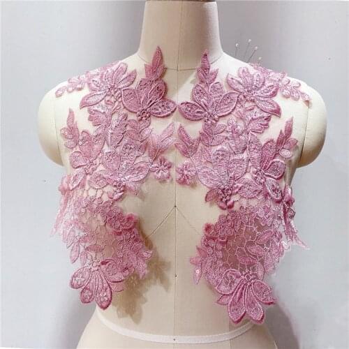 Flower Lace Fabric Applique For Wedding Dress Embroidery Sew On Patches Diy Performance Clothing Decoration Garment Accessories