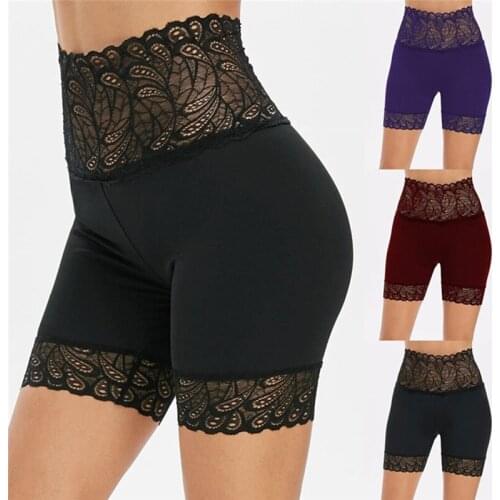 Women Bralette Seamless Lace Safety Pants Women Underwear High-Waist Plus Size Panties Anti-Light Safety Shorts Short Tights Wom