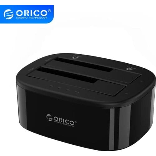 ORICO USB 3.0 to SATA Dual-Bay Hard Drive Docking Station for 2.5/3.5 inch HDD/SSD with Offline Clone Function [UASP Protocol]