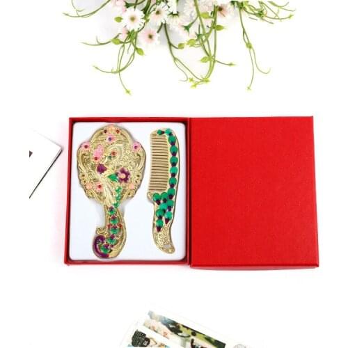 European Originality Makeup Mirror Small Mirror Comb Suit Gift Box Portable With One Mirror Handle Mirror